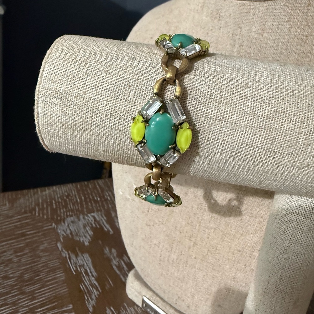 Elegant Turquoise and Yellow Women's Bracelet